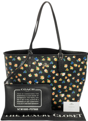Coach Black/Multicolor Floral Print Coated Canvas And Leather City  Reversible Tote - ShopStyle