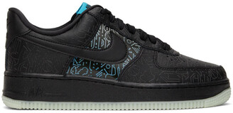 Nike Black Space Jam Edition Air Force 1 Computer Chip Sneakers