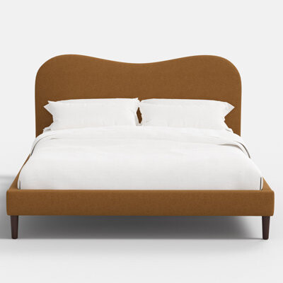 Skyline Furniture Wave Platform Bed In Zuma Amber