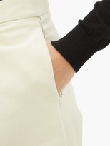 Thumbnail for your product : Sara Lanzi Pleated Cotton-twill Wide-leg Trousers - Ivory