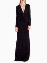 Thumbnail for your product : Jason Wu Collection Long-Sleeve Draped-Neckline Jersey Crepe Evening Gown