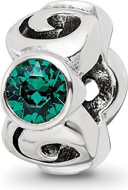 Black Bow Jewelry Co. BlackBowJewelrySterlingSilverMayCrystalBirthstone,3-StoneBeadCharm