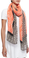 Thumbnail for your product : Michael Stars Tie-Dye Geometric-Print Blocked Scarf, Neon Posey