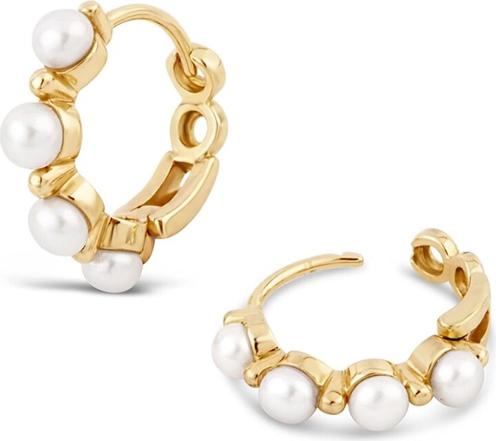 Dinny Hall Gold Shuga Pearl Huggie Hoops