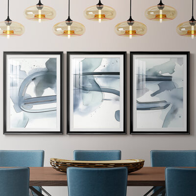 Hokku Designs ABSTRACT Series DCCXXXVIII -Custom Framed Premium Print W Matt - 3 Pieces