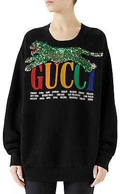 Gucci Women's Cities Print Tiger Sweatshirt