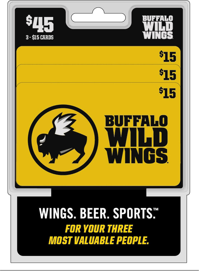 Buffalo Wild Wings $45 Multi-Pack - 3/$15 Gift Cards