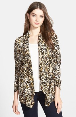 Chaus Ruched Sleeve Cheetah Print Jacket