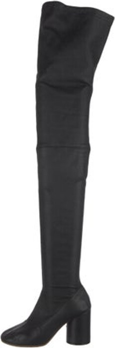 Maison Margiela Leather Over-The-Knee Sock Boots Black Round-Toes Zip Closures at Shafts Unfortunately, due to restrictions, this item may not be eligible for shipping in all areas.