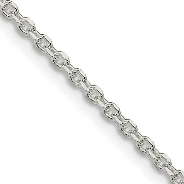 Black Bow Jewelry Co. BlackBowJewelry2mmSterlingSilverSolidDiamondCutCableChainNecklace18Inch