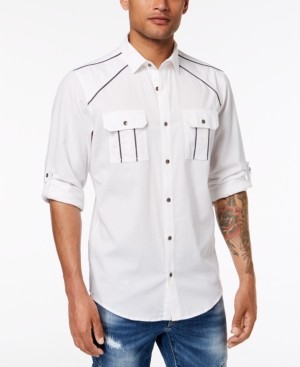 INC International Concepts Men's Piped Shirt, Created for Macy's