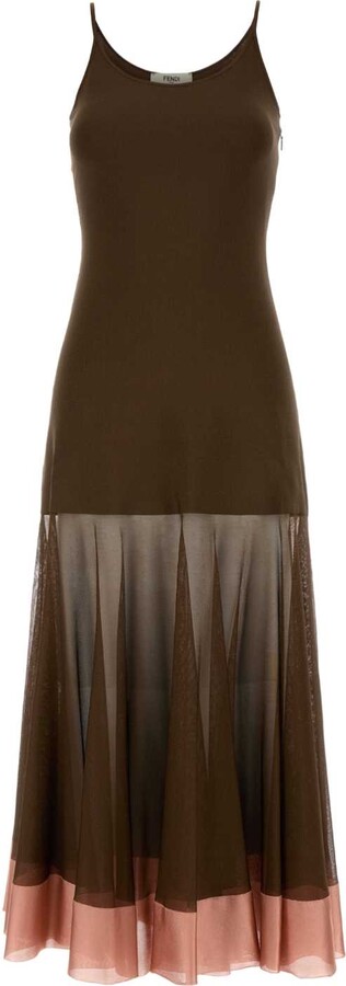 Fendi Colorblocked Tiered Fringe Dress - ShopStyle