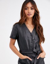 Thumbnail for your product : Pimkie faux leather mini dress in black