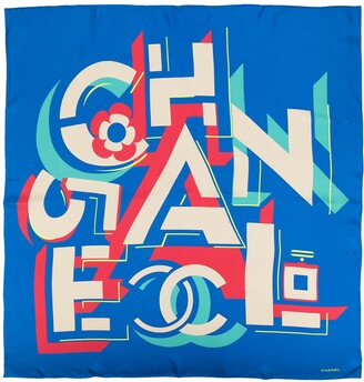 Chanel Pre Owned Geometric Logo Print Silk Scarf - ShopStyle Scarves & Wraps