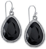 Thumbnail for your product : 2028 Silver-Tone Jet Black Faceted Pear-Shaped Drop Earrings