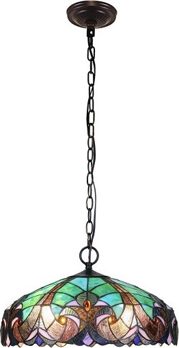Chloe Lighting ChloeLightingLiaisonTiffany-Style2LightVictorianCeilingPendent18``Shade