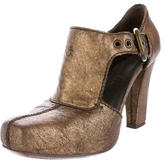 Thumbnail for your product : Henry Beguelin Metallic Square-Toe Booties