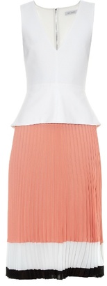 Altuzarra Flamingo tri-colour pleated-skirt dress