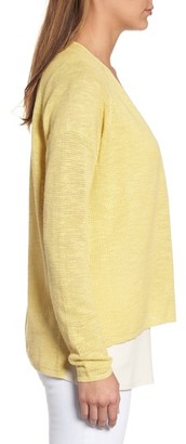 Eileen Fisher Women's V-Neck Organic Linen & Cotton Cardigan