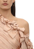 Thumbnail for your product : Zimmermann Draped Silk Satin Mini Dress W/ Bows