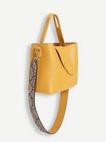 Thumbnail for your product : Shein PU Satchel Bag With Snakeskin Print Strap