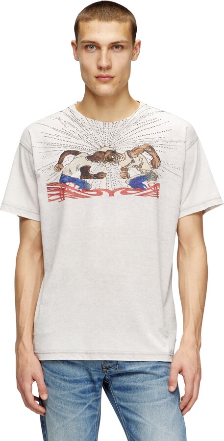 T-shirt with rhinestone graphic