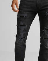 Thumbnail for your product : Express Slim Black Destroyed Stretch Jeans