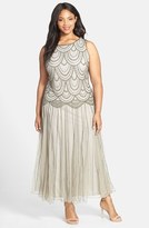 Thumbnail for your product : Pisarro Nights Beaded Mesh Gown (Plus Size)