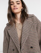 Thumbnail for your product : Selected oversized wool coat in check