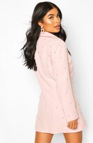 Thumbnail for your product : boohoo Petite Pearl Detail Blazer Dress