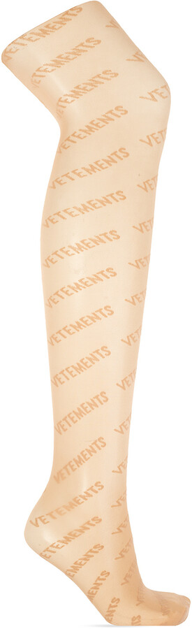 Vetements Tights With Logo, , - Beige - ShopStyle Hosiery