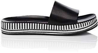 Barneys New York Women's Striped-Platform Leather Slide Sandals