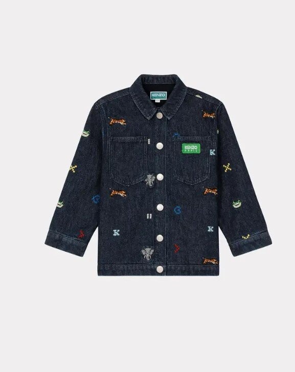 Kenzo Kids Logo Embroidered Button-Up Denim Jacket