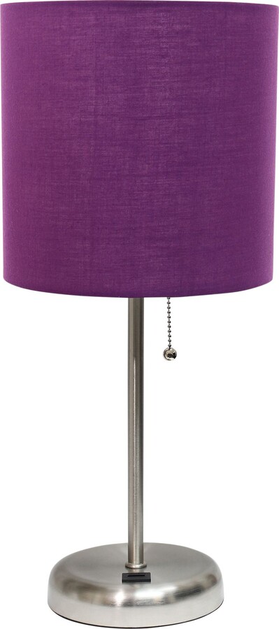 LimeLights Stick 19 1/2" Purple Shade USB Table Lamp