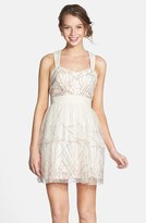 Thumbnail for your product : Hailey Logan Glitter Mesh Fit & Flare Dress (Juniors)