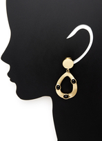 Thumbnail for your product : Kenneth Jay Lane Gold Disc & Black Resin Open Teardrop Earrings