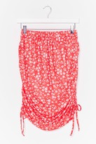 Thumbnail for your product : Nasty Gal Womens Ditsy Floral Ruched Mini Skirt - Red - 14