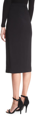 Cushnie Dahlia Button-Side Slit Skirt