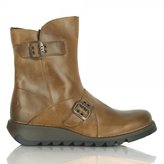 Thumbnail for your product : Fly London Tan Leather Seti Flat Calf Boot