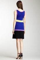 Thumbnail for your product : Autumn Cashmere Striped Colorblock Cashmere Flared Dress