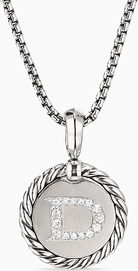 David Yurman Initial Charm Necklace with Diamonds A