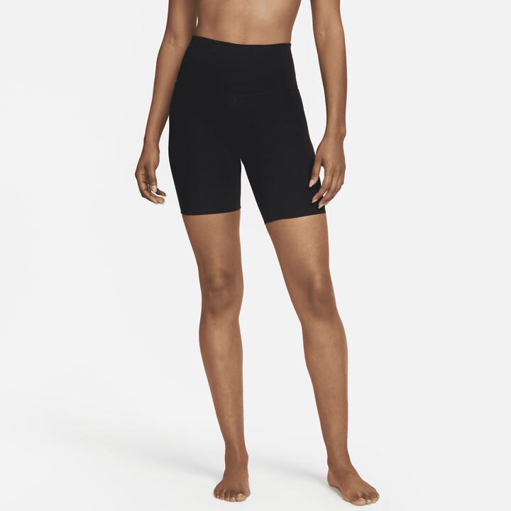 Nike Women's Yoga Luxe High-Waisted Shorts in Black - ShopStyle