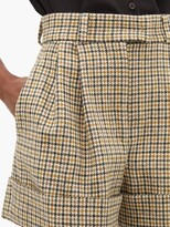 Thumbnail for your product : Miu Miu Pleated Houndstooth Wool Shorts