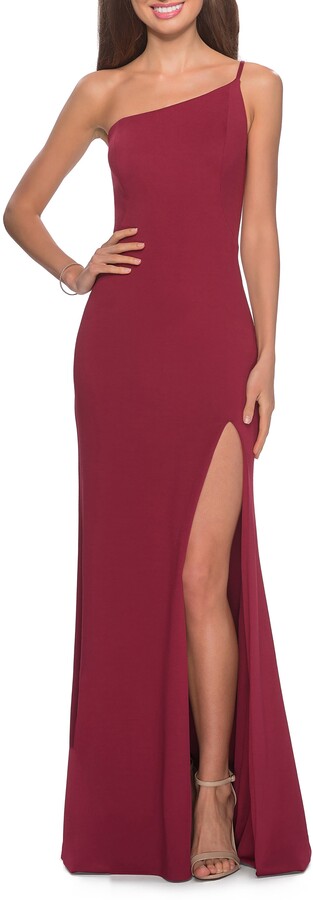 La femme one shoulder jersey gown Clearance