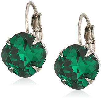 Sorrelli Essentials Emerald Cushion Cut French Wire Drop Earrings