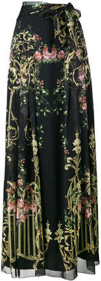 Alberta Ferretti floral print long wrap skirt