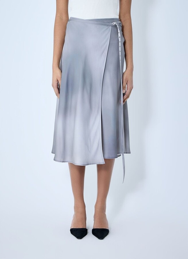 Women's Grey Satin Skirts ShopStyle UK