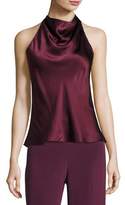 Thumbnail for your product : Cushnie Silk Charmeuse Cowl-Neck Halter Top, Maroon