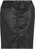 Thumbnail for your product : Current/Elliott The Stiletto Pencil coated stretch-denim skirt