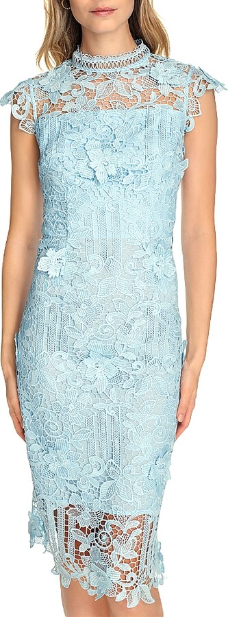 Eliza J Lace Mock Neck Sheath Dress